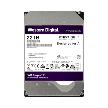 Western Digital Purple Pro 22TB 3.5" Surveillance Internal Hard Drive — Being Shipped