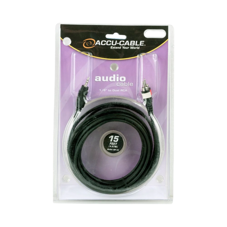 ADJ 15’ MP-15 1/8" Mini Plug to RCA Audio Cable — Being Shipped