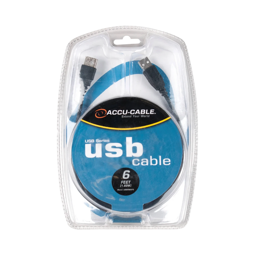 ADJ Accu-Cable USB 2.0 Type A Male to Female Extension Cable 6ft — Being Shipped
