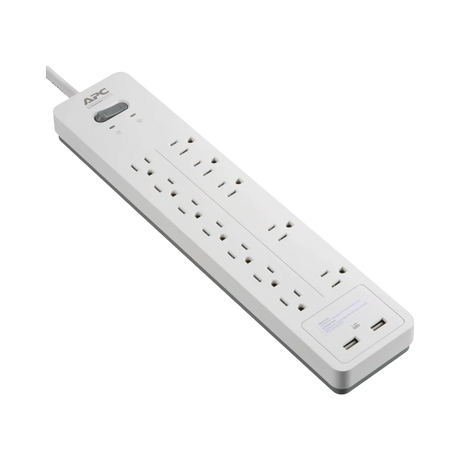 APC 12-Outlet Surge Protector with USB Charging (White) — Being Shipped