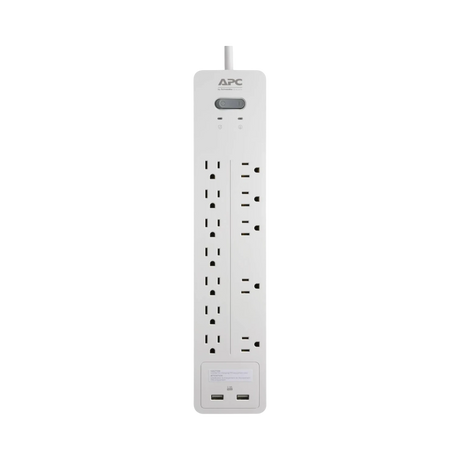 APC 12-Outlet Surge Protector with USB Charging (White) — Being Shipped