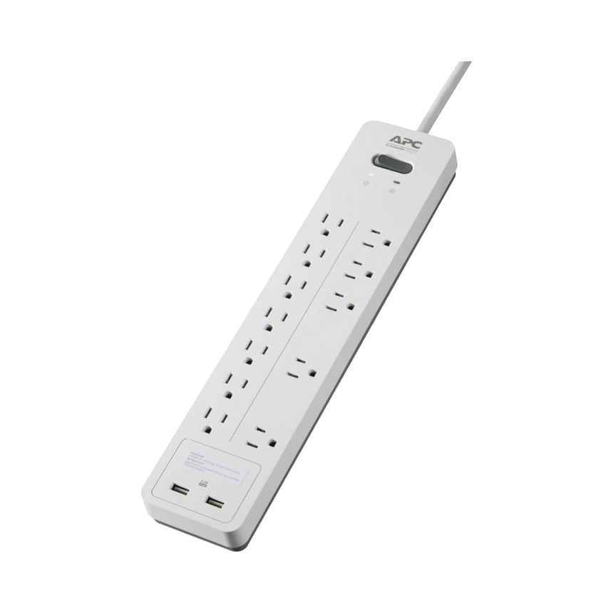 APC 12-Outlet Surge Protector with USB Charging (White) — Being Shipped