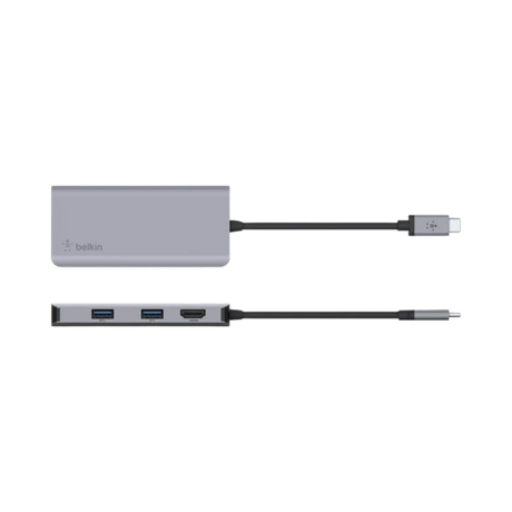 Belkin USB-C 5-in-1 Multiport Adapter Hub (Grey) — Being Shipped