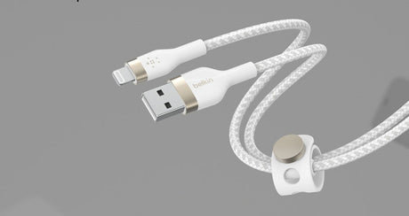 Belkin BoostCharge Pro Flex Braided USB-A to Lightning Cable 3.3ft (White) — Being Shipped