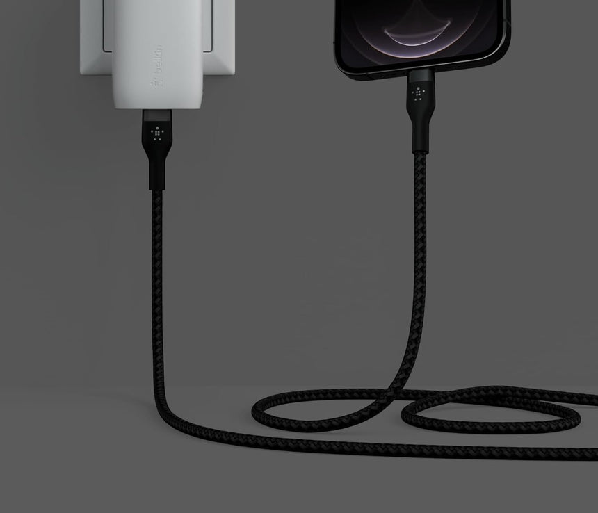 Belkin BoostCharge Pro Flex USB-C to Lightning Cable 6.6' (Black) — Being Shipped