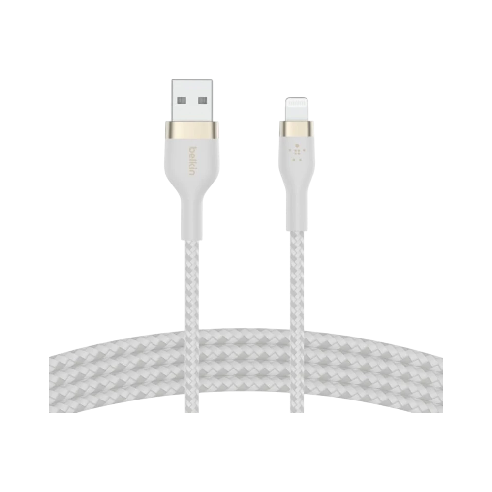 Belkin BoostCharge Pro Flex Braided USB-A to Lightning Cable 3.3ft (White) — Being Shipped