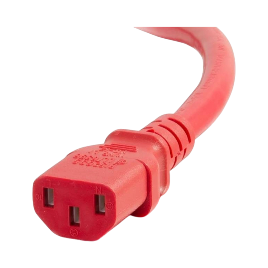 C2G 5ft 18AWG Power Cord IEC320C14 to IEC320C13 (Red) — Being Shipped