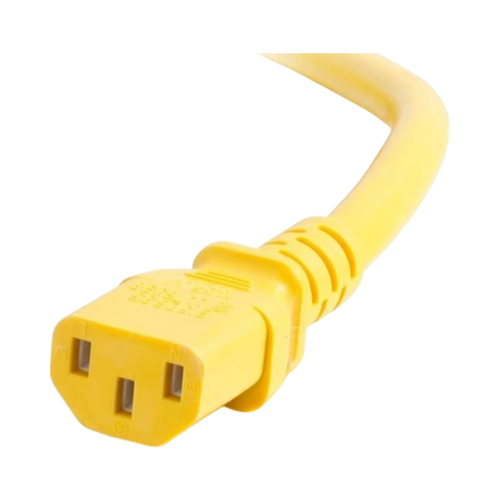 C2G 2ft 18AWG Power Cord IEC320C14 to IEC320C13 (Yellow) — Being Shipped