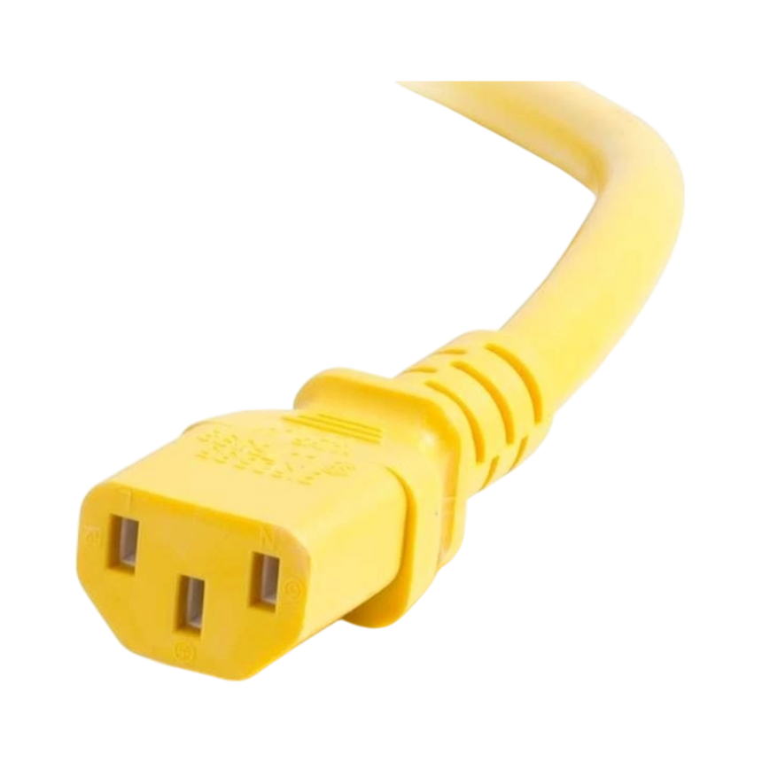 C2G 1ft 14AWG Power Cord for Data Center Equipment (Yellow) — Being Shipped