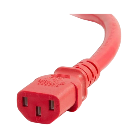 C2G 8ft 18AWG Power Cord for Data Centers C14 to C13 (Red) — Being Shipped