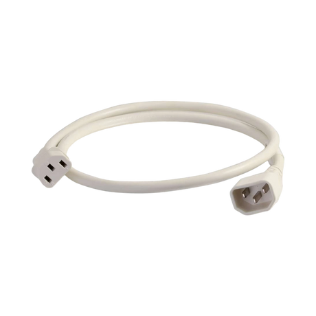 C2G 6ft 18AWG Power Cord IEC320C14 to IEC320C13 (White) — Being Shipped