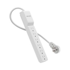 Belkin 6-Outlet Surge Protector with Rotating Plug 6ft Cord (White) — Being Shipped