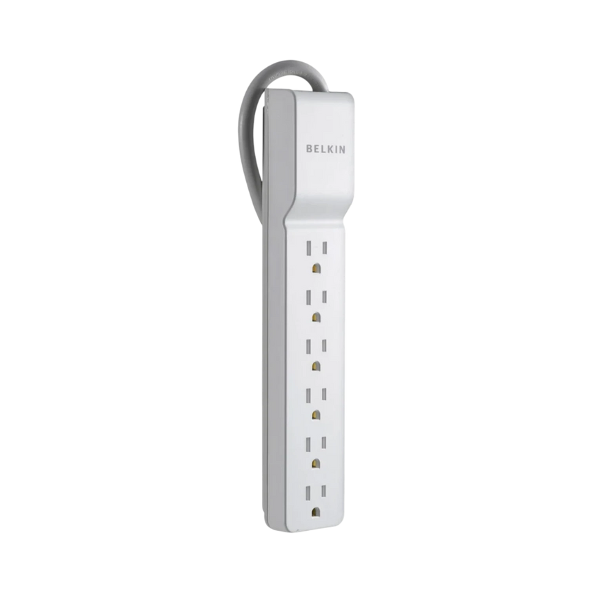Belkin 6-Outlet Surge Protector with Rotating Plug 6ft Cord (White) — Being Shipped