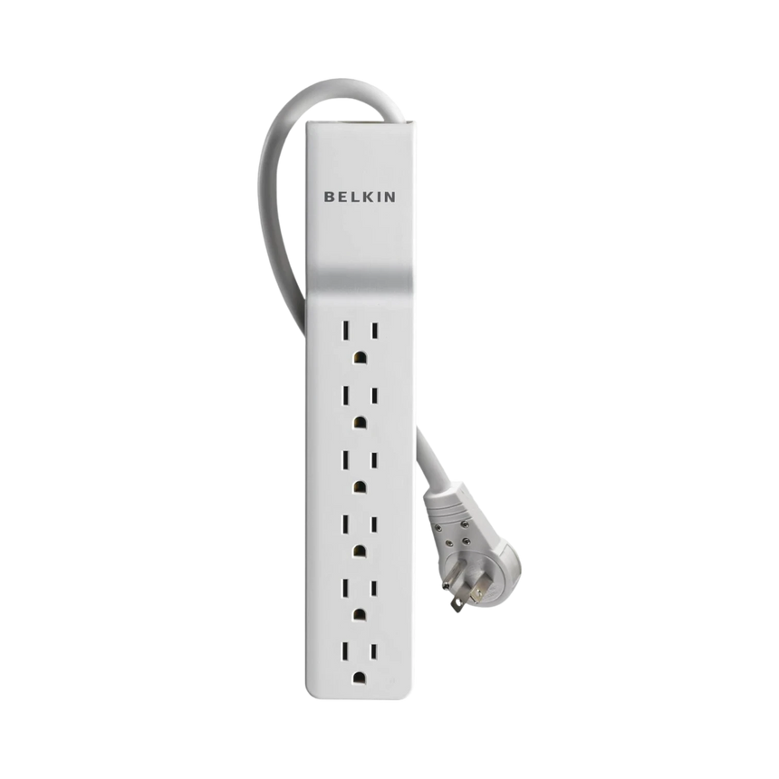 Belkin 6-Outlet Surge Protector with Rotating Plug 6ft Cord (White) — Being Shipped