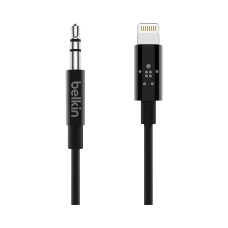 Belkin 3.5mm Audio to Lightning Cable 6ft (Black) — Being Shipped