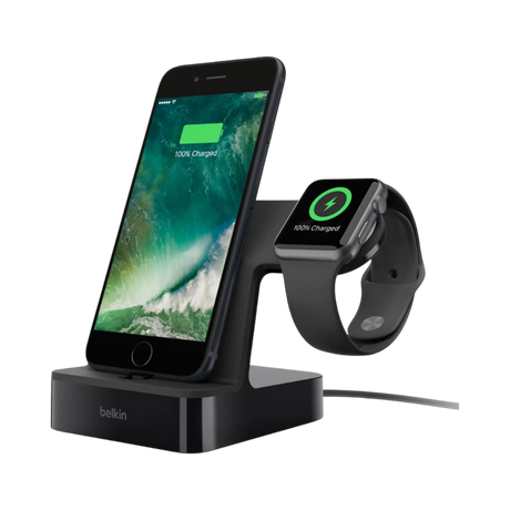 Belkin PowerHouse 2-in-1 Charging Dock for iPhone & Apple Watch (Black) — Being Shipped