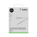 Belkin 3.5mm Audio to Lightning Cable 6ft (White) — Being Shipped