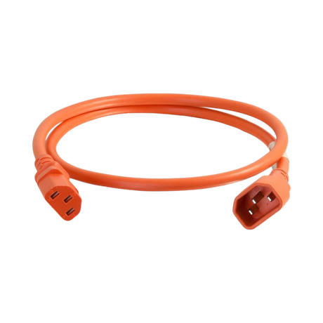 C2G 8ft 14AWG Power Cord IEC320C14 to C13 (Orange) — Being Shipped