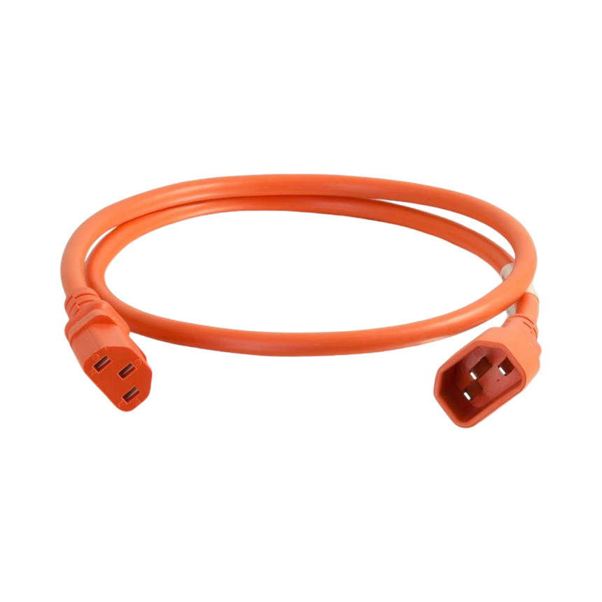 C2G 8ft 14AWG Power Cord IEC320C14 to C13 (Orange) — Being Shipped