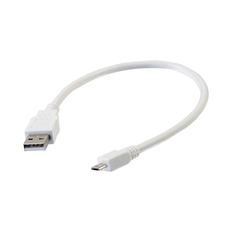 C2G 1ft USB 2.0 A to Micro-B Cable M/M (White) — Being Shipped