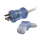 C2G 12 ft 16 AWG Hospital Grade Power Cord (NEMA 5-15P to IEC320C13R) - Gray with Clear Connectors — Being Shipped