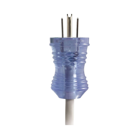 C2G 12 ft 16 AWG Hospital Grade Power Cord (NEMA 5-15P to IEC320C13R) - Gray with Clear Connectors — Being Shipped