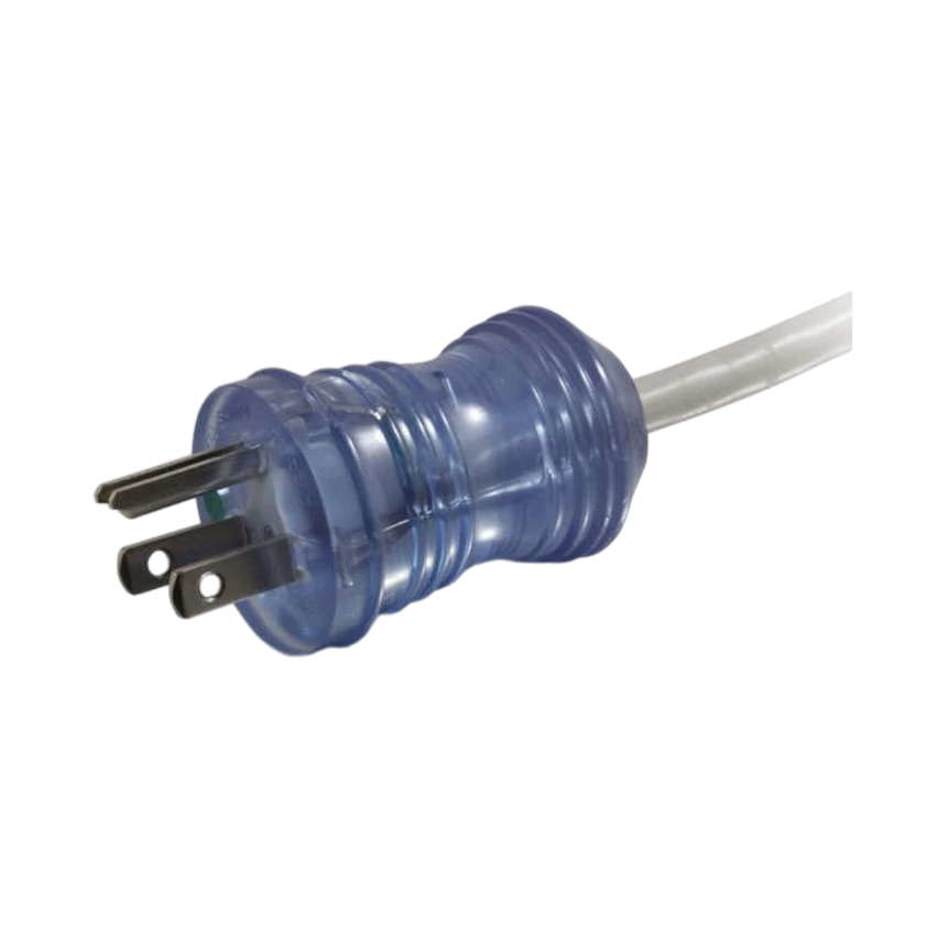 C2G 12 ft 16 AWG Hospital Grade Power Cord (NEMA 5-15P to IEC320C13R) - Gray with Clear Connectors — Being Shipped