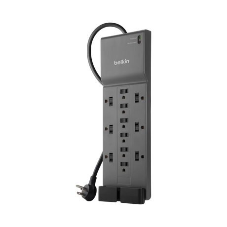 Belkin 8ft 12-Outlet Surge Protector (Black) — Being Shipped