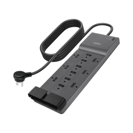 Belkin 8ft 12-Outlet Surge Protector (Black) — Being Shipped