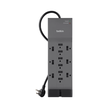 Belkin 8ft 12-Outlet Surge Protector (Black) — Being Shipped