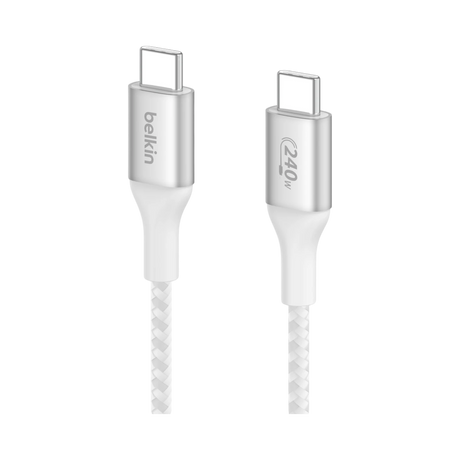 Belkin BoostCharge 240W USB-C Cable 6.6ft (White) — Being Shipped
