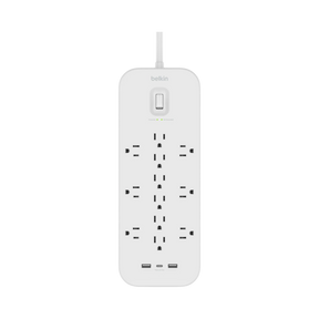 Belkin 12-Outlet Surge Protector with USB-C and USB-A Ports (White) — Being Shipped