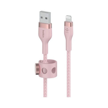 Belkin BoostCharge Pro Flex 6.6ft Lightning to USB-A Cable (Pink) — Being Shipped