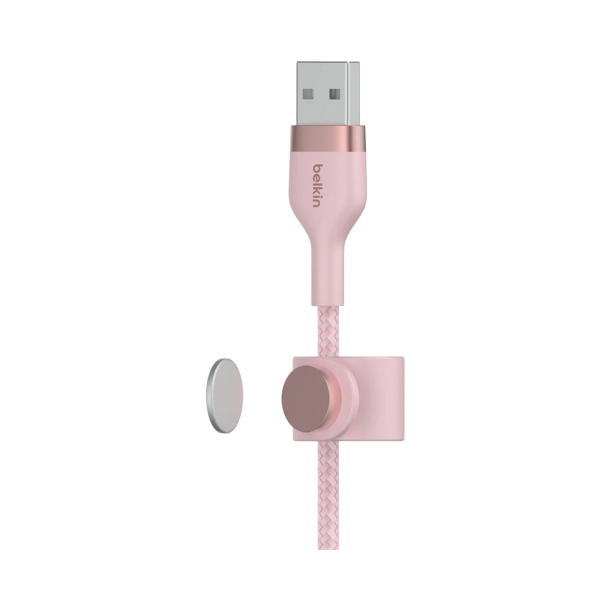 Belkin BoostCharge Pro Flex 6.6ft Lightning to USB-A Cable (Pink) — Being Shipped