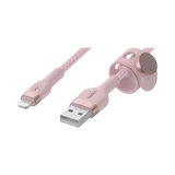 Belkin BoostCharge Pro Flex 6.6ft Lightning to USB-A Cable (Pink) — Being Shipped