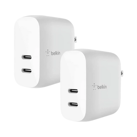Belkin 40W Dual USB-C Wall Charger 2-Pack (White) — Being Shipped