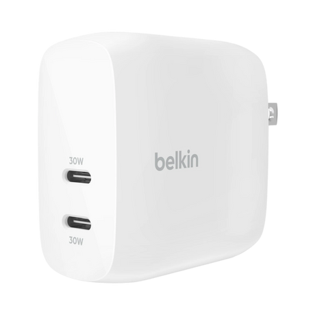 Belkin BoostCharge Pro 60W Dual USB-C Wall Charger (White) — Being Shipped