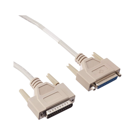 Black Box 10fts DB25 RS-232 Male to Female Shielded Cable (White) — Being Shipped