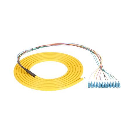 Black Box 10ft 12-Strand LC OS2 Singlemode Fiber Pigtail (Yellow) — Being Shipped