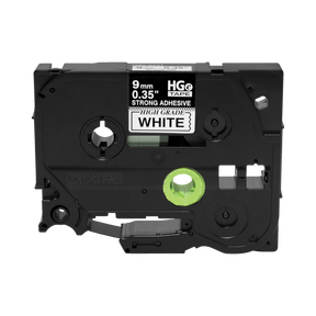 Brother 9mm Black on White Laminated Tape (5-Pack) — Being Shipped