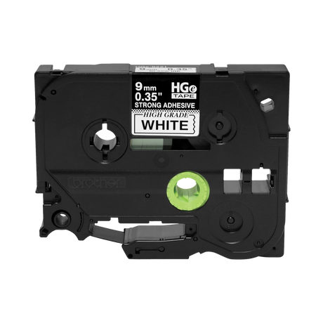 Brother 9mm Black on White Laminated Tape (5-Pack) — Being Shipped