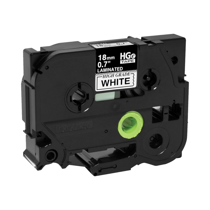 Brother 18mm Black on White Laminated Tape (5-Pack) — Being Shipped