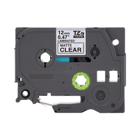 Brother Black Print on Matte Clear Laminated Tape (12mm x 8m) — Being Shipped