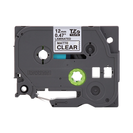 Brother Black Print on Matte Clear Laminated Tape (12mm x 8m) — Being Shipped