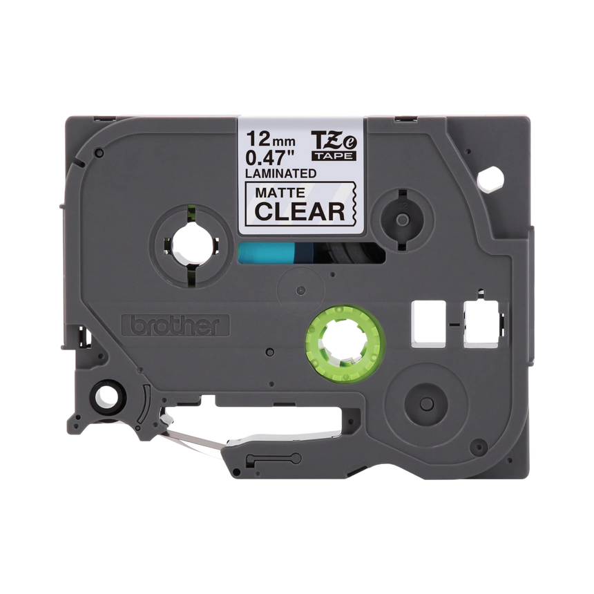 Brother Black Print on Matte Clear Laminated Tape (12mm x 8m) — Being Shipped