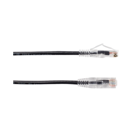 Black Box 12ft Slim-Net CAT6A 28AWG UTP Patch Cable (Black) — Being Shipped