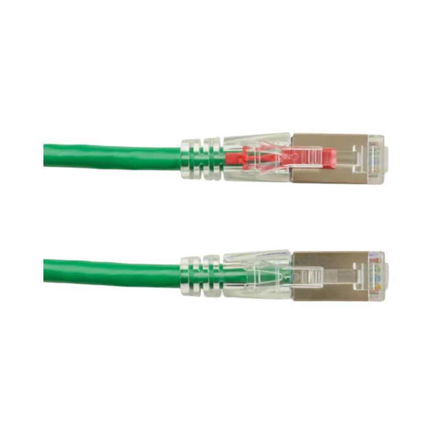 Black Box 15ft GigaTrue 3 CAT6 Shielded Locking Ethernet Cable (Green) — Being Shipped