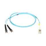 Black Box 9.8ft OM3 50/125 Multimode ST to LC Fiber Optic Patch Cable (Aqua) — Being Shipped