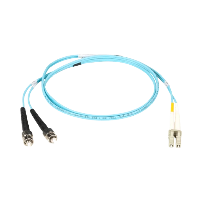 Black Box 9.8ft OM3 50/125 Multimode ST to LC Fiber Optic Patch Cable (Aqua) — Being Shipped