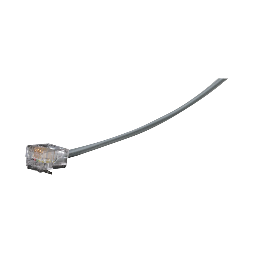 Black Box 25ft Flat 6-Wire Satin Telco Unshielded PVC Patch Cable (Gray) — Being Shipped